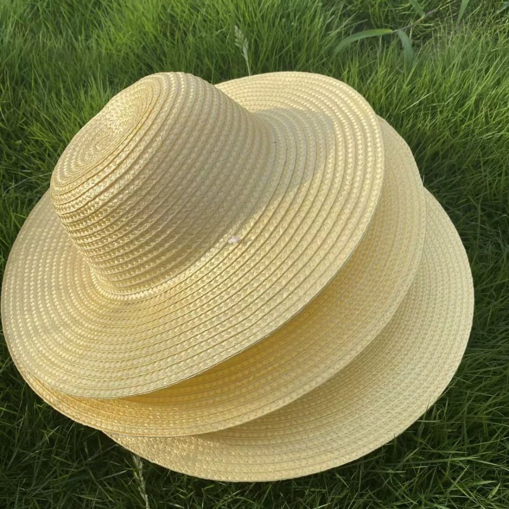 Summer Wide Brim Straw Hat wit - Bucket Hat Straw ulasan dan harga