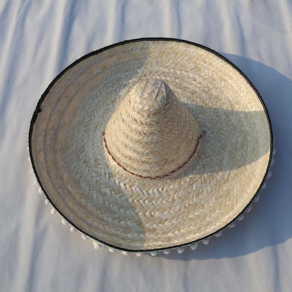 Wide Brim Mexican Party Hat Na - Bucket Hat Straw ulasan dan harga